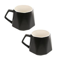TEETASSE in Feinschliff Optik 350 ml (2-tlg.) - Schwarz, Keramik (0.35L) - Intirilife