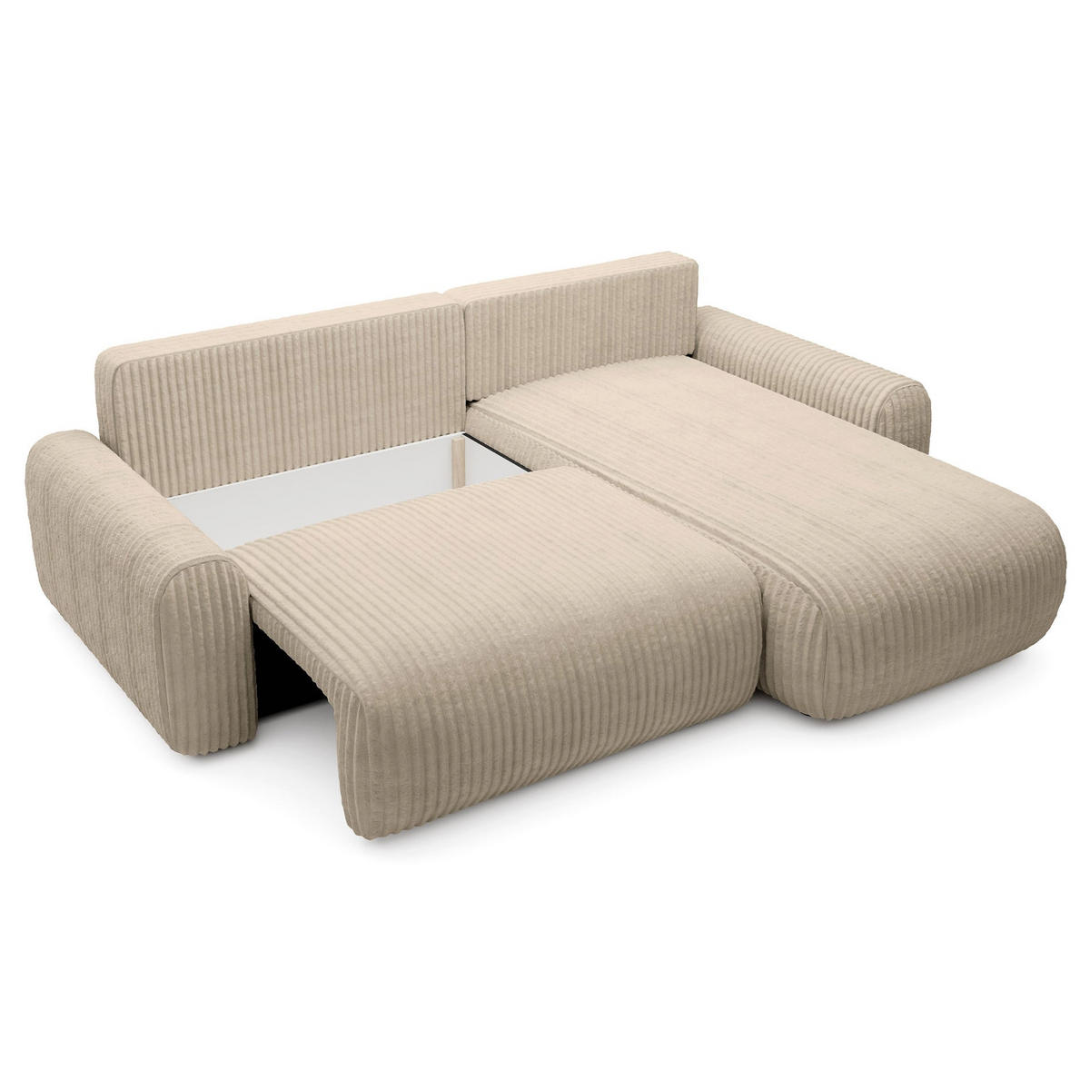 ECKSOFA Lelu Beige beidseitig - Beige/Schwarz, Kunststoff/Textil (245/165cm) - Selsey