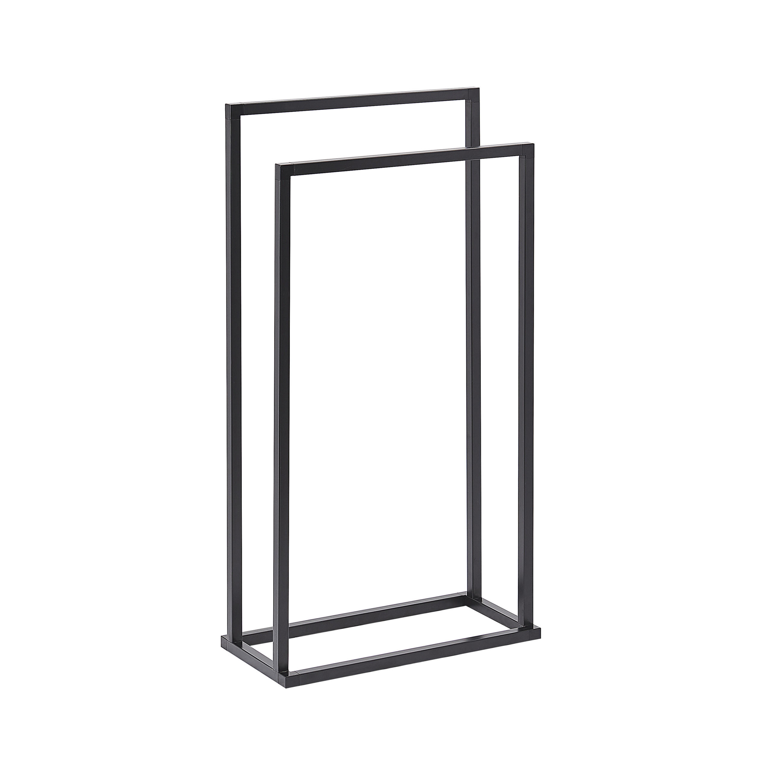 HANDTUCHSTÄNDER Stahl schwarz 45x85 cm Recreo - Schwarz, Metall (45/85/21cm) - Beliani