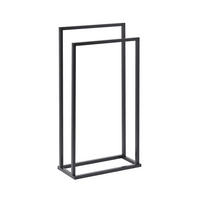 HANDTUCHSTÄNDER Stahl schwarz 45x85 cm Recreo - Schwarz, Metall (45/85/21cm) - Beliani