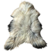 SCHAFFELL Ganzes Island Lammfell Langhaarig Cremeweiß/Schwarze Spitzen, ca. 120 cm - Creme/Schwarz, Fell (70/120cm) - Provellus