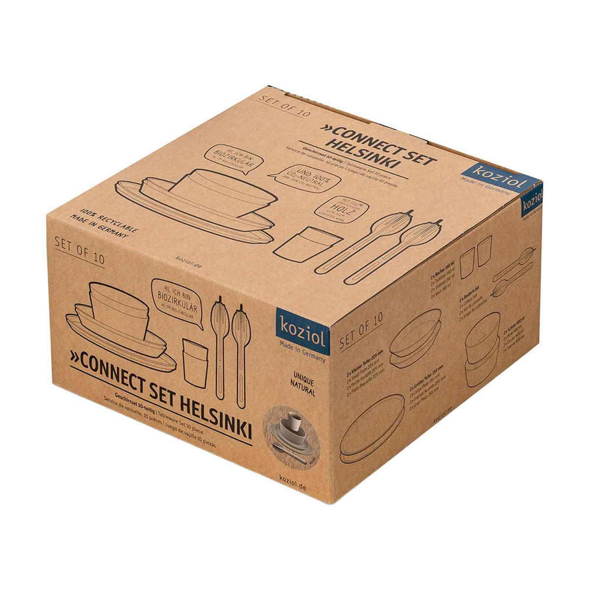 GESCHIRRSET Connect Set Helsinki beige 10er Set - Beige, Kunststoff (25.7/15/25.7cm) - Koziol