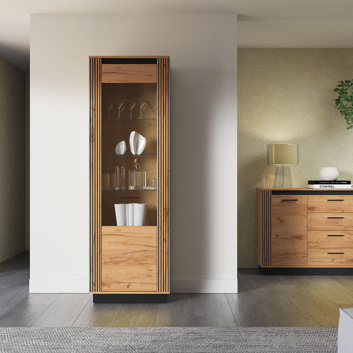 VITRINE Solal Holz - Braun, Holzwerkstoff (65/200/40cm) - Petits-meubles