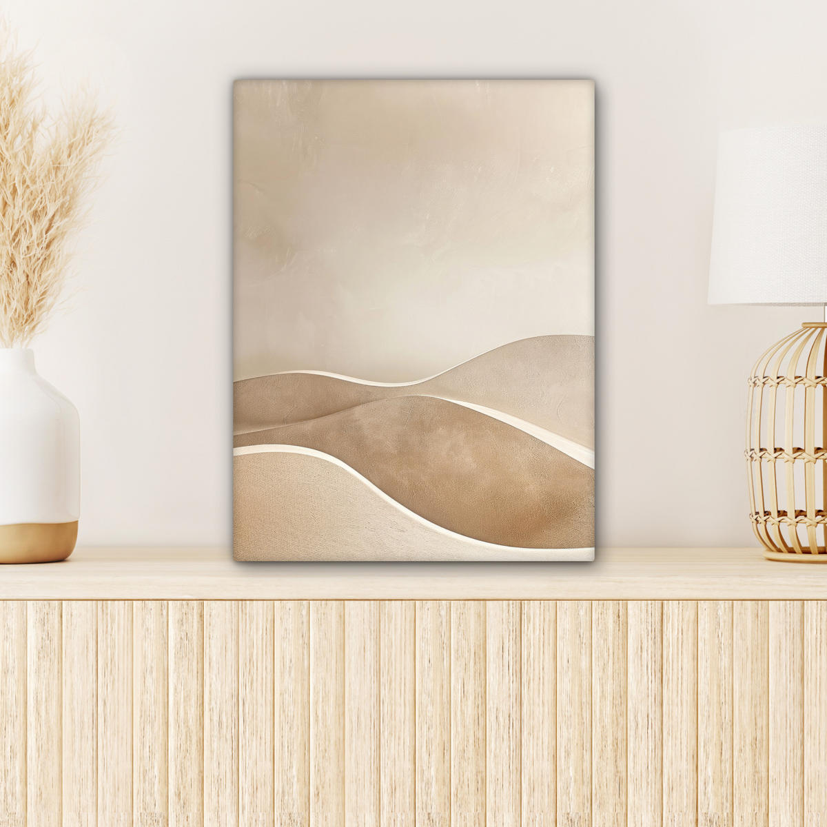 LEINWANDBILD Beige - Natur - Abstrakt - Modern 30x40 cm - Beige, Textil (30/40cm) - MuchoWow