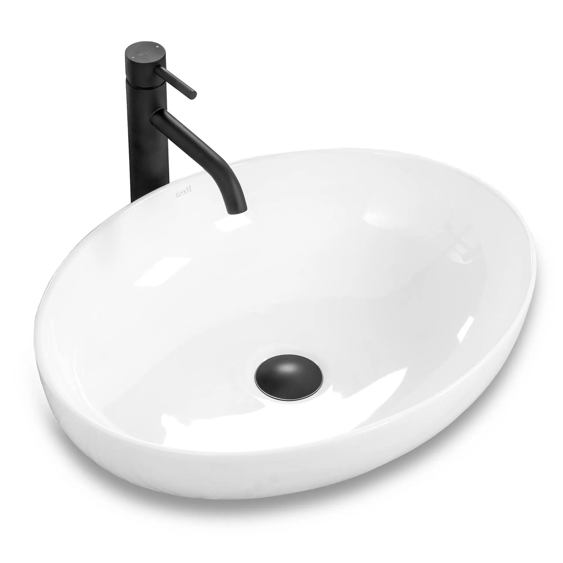 AUFSATZWASCHBECKEN Rea Carola Slim - Weiß, Keramik (39/14/51.5cm) - REA