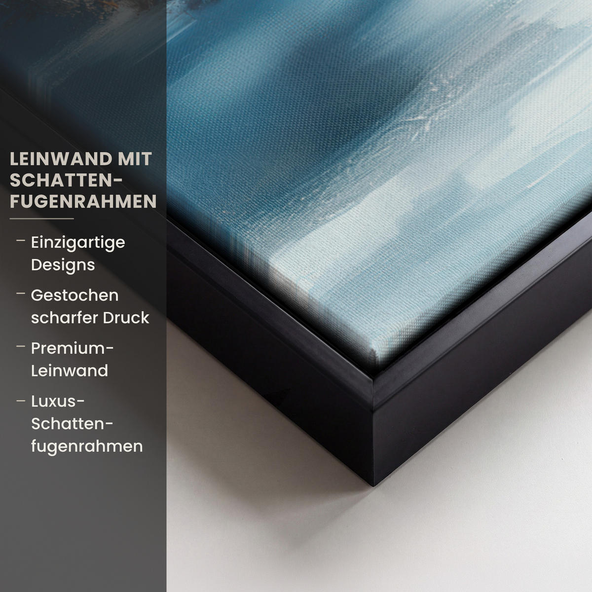 LEINWAND Bilder mit Rahmen - Wald – Winter – Natur – Abstrakt – Schnee - 70x100 - Weiß, Textil (70/100cm) - MuchoWow