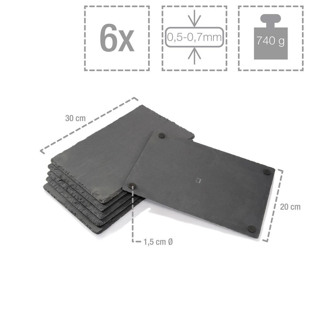 Thumbnail - Sänger Schieferplatten, Schwarz, Naturmaterialien, 30x0.5x20 cm, kratzfest, Tischkultur & Servieren, Servierplatten
