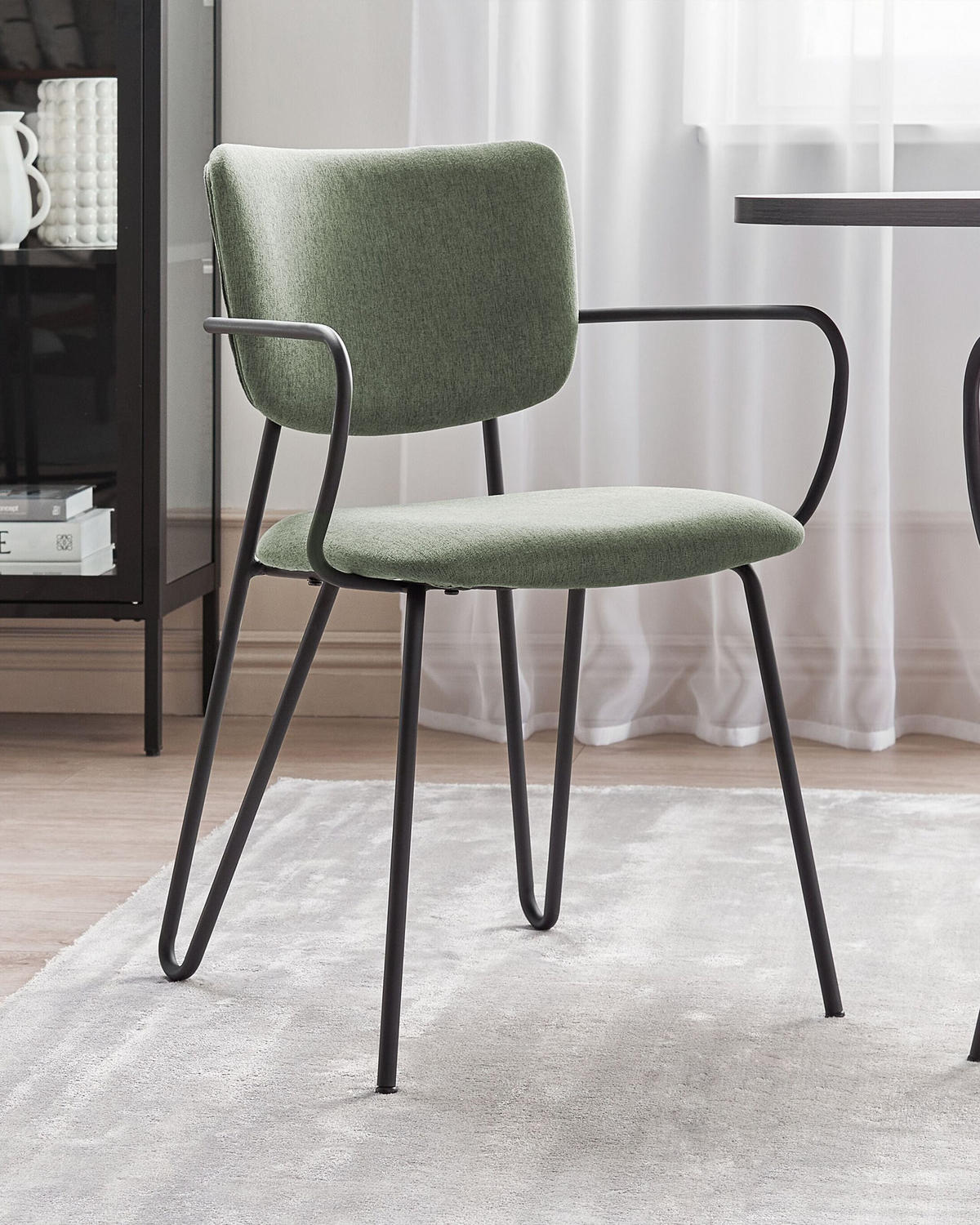 ÉTKEZŐSZÉK 2 darabos Szett Kárpit Zöld Elko - zöld, textil/fém (53/80/54cm) - Beliani