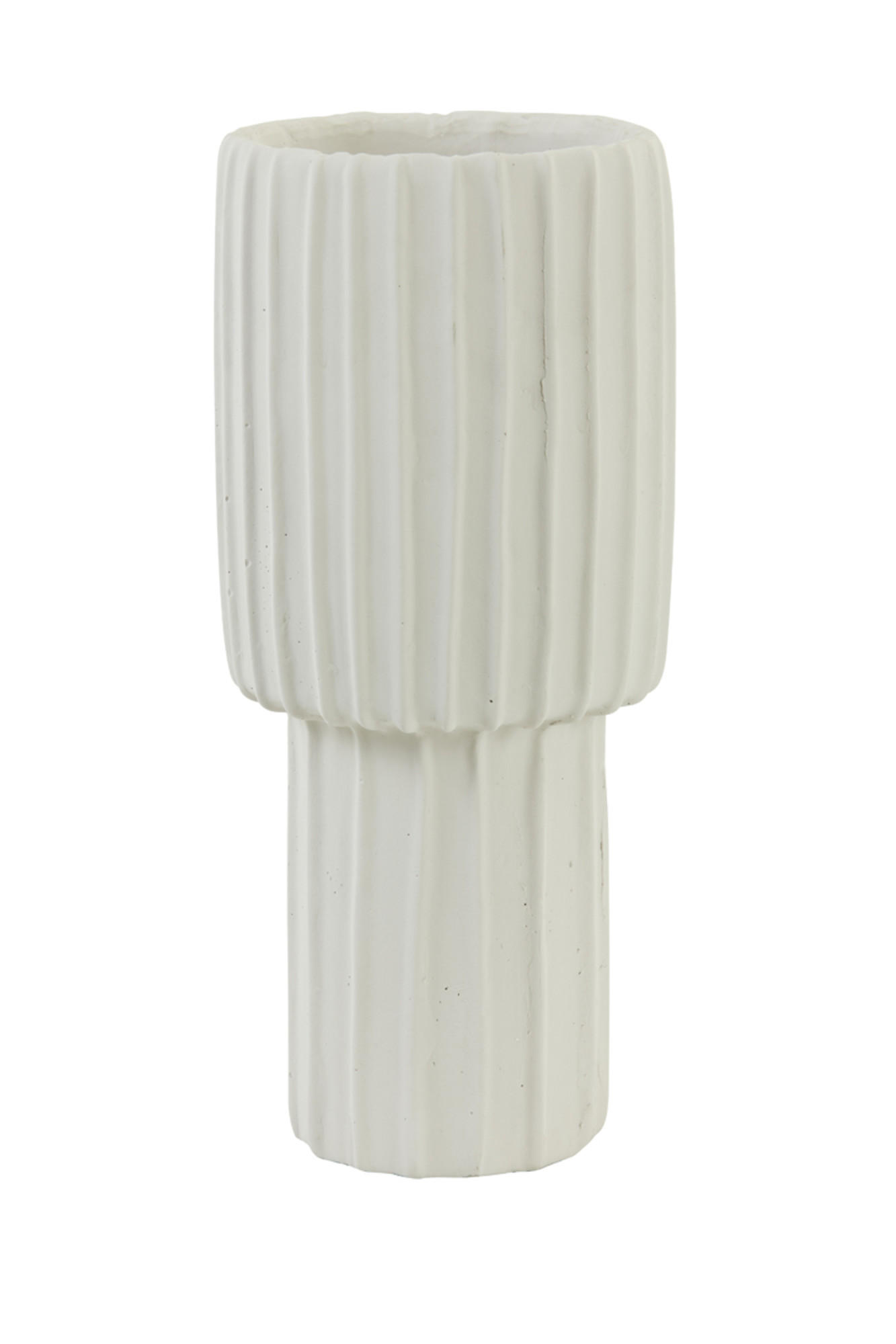 VASE Maja Weiß Ø17,5/40 cm - Weiß, Stein (40cm) - Light & Living