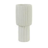 VASE Maja Weiß Ø17,5/40 cm - Weiß, Stein (40cm) - Light & Living