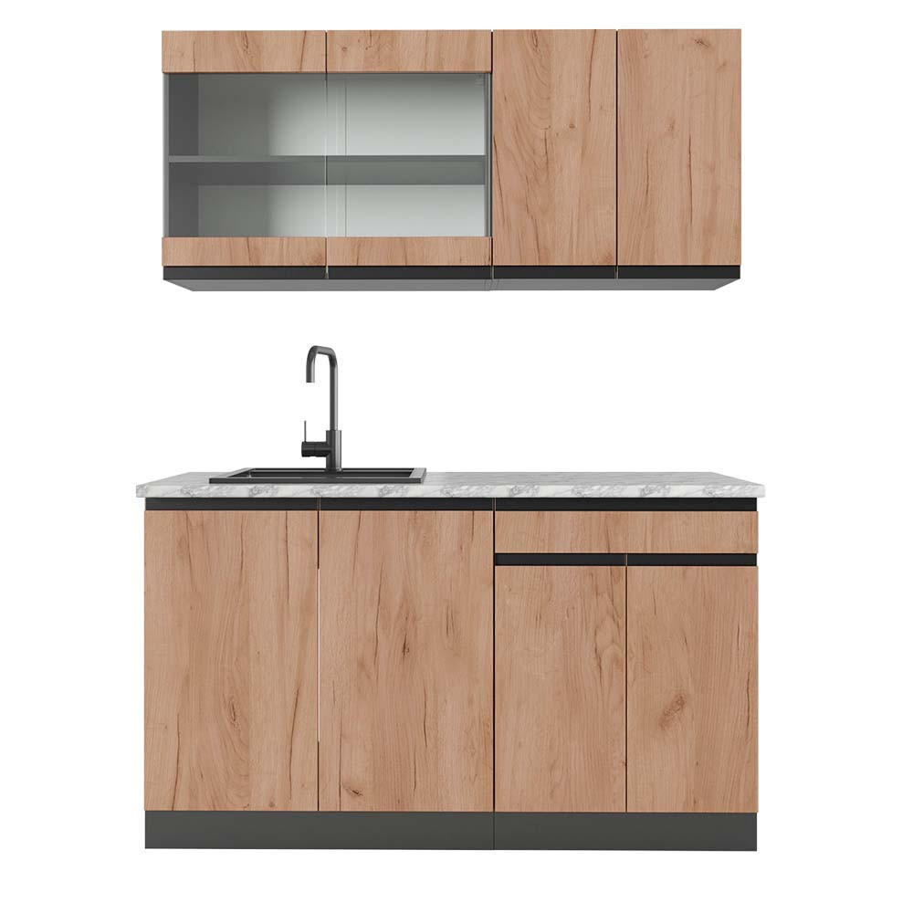 Vicco Singleküche Eiche, Anthrazit 140x81.6x60 cm