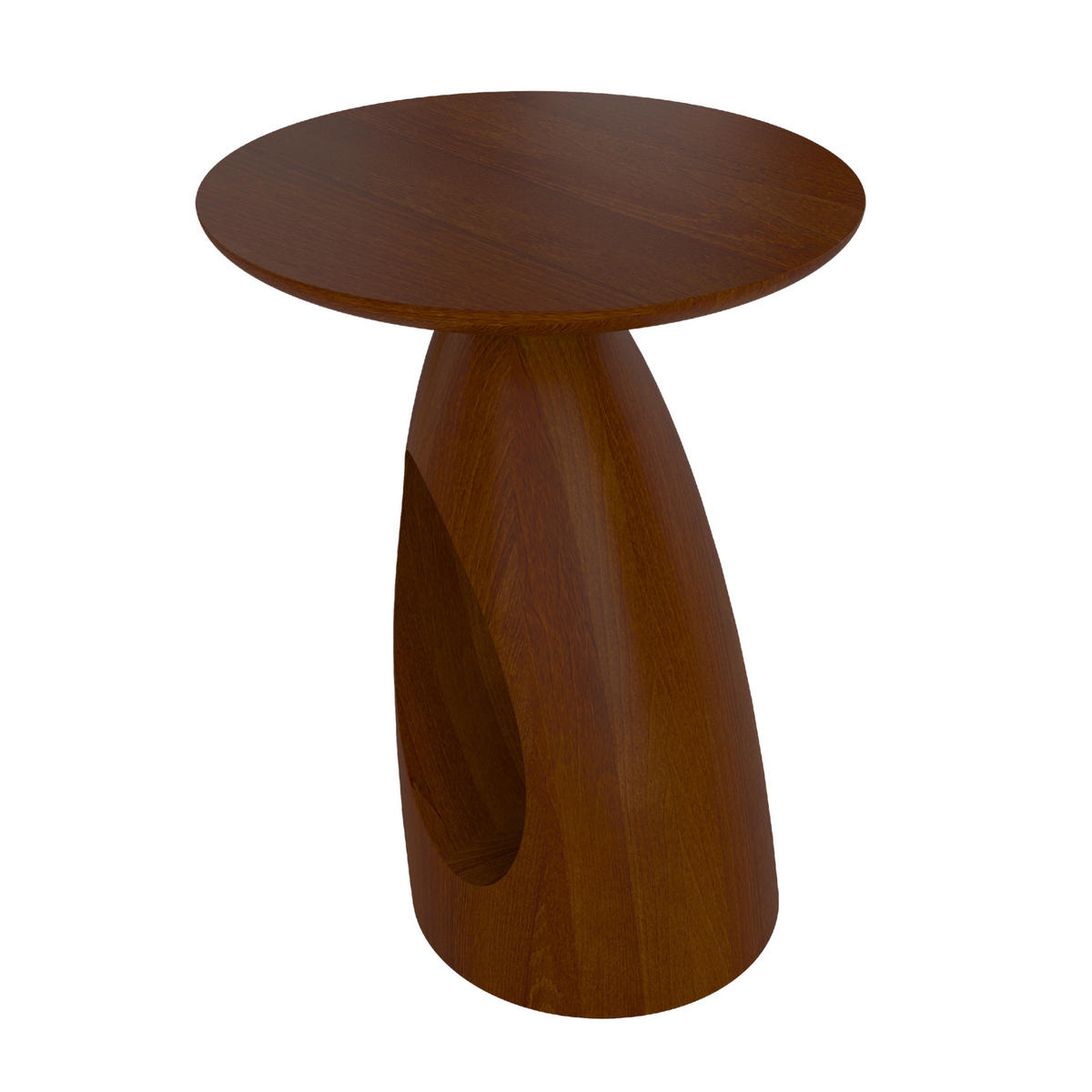 BEISTELLTISCH Island, Ovaler Tischplatte, Buche - lackiert, Nussbaumfarbe - Walnussfarben, Holz (32/32/40cm) - Kayani