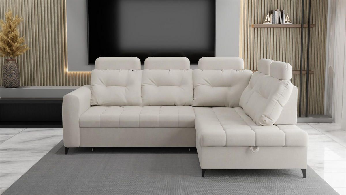 ECKSOFA Wendie - Beige, Holzwerkstoff/Textil (250/200cm) - Fun Möbel