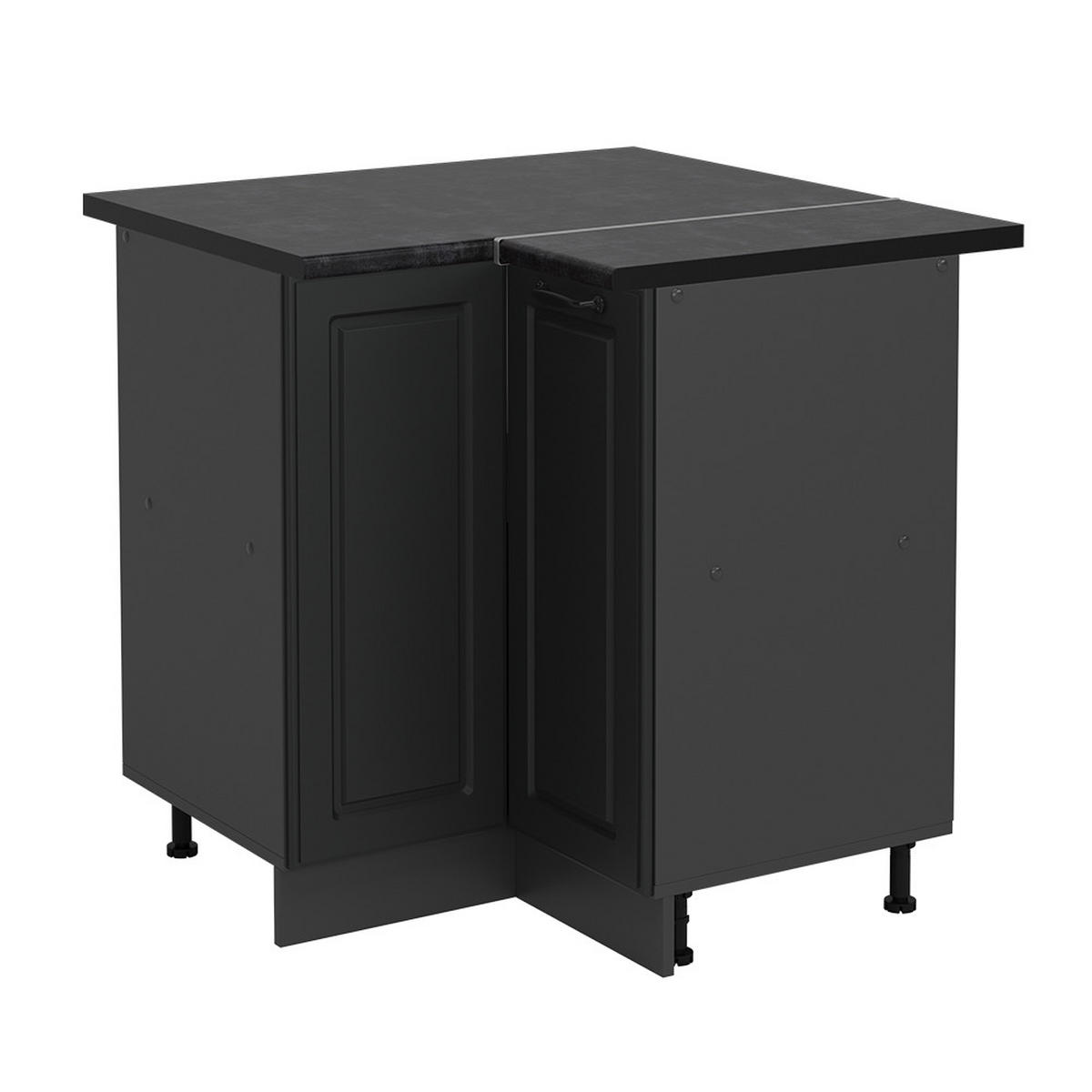 ECKUNTERSCHRANK R-Line Anthrazit Landhaus 75.6 cm , AP Anthrazit - Anthrazit, Holzwerkstoff (75.6/81.6/60cm) - Vicco