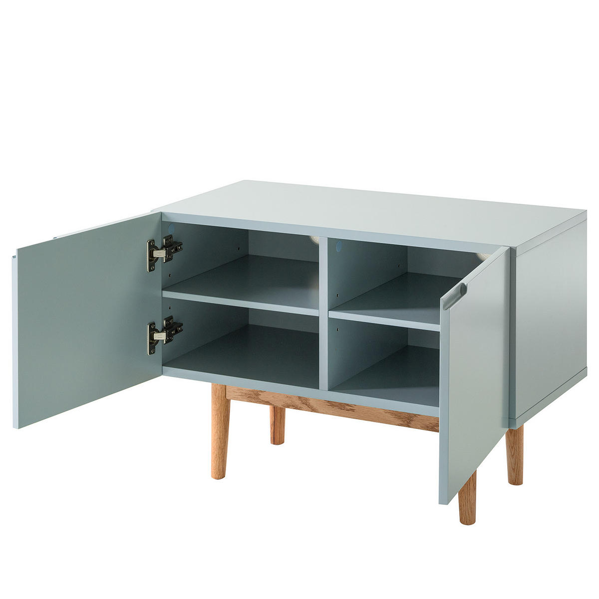 SCHUHKOMMODE - Eichefarben/Mintgrün, Holzwerkstoff (76/52/37cm) - home24