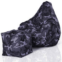 SITZSACK + Hocker "Cozy+Cube" 2er Set - Multicolor, Textil (70/90/80cm) - Green Bean