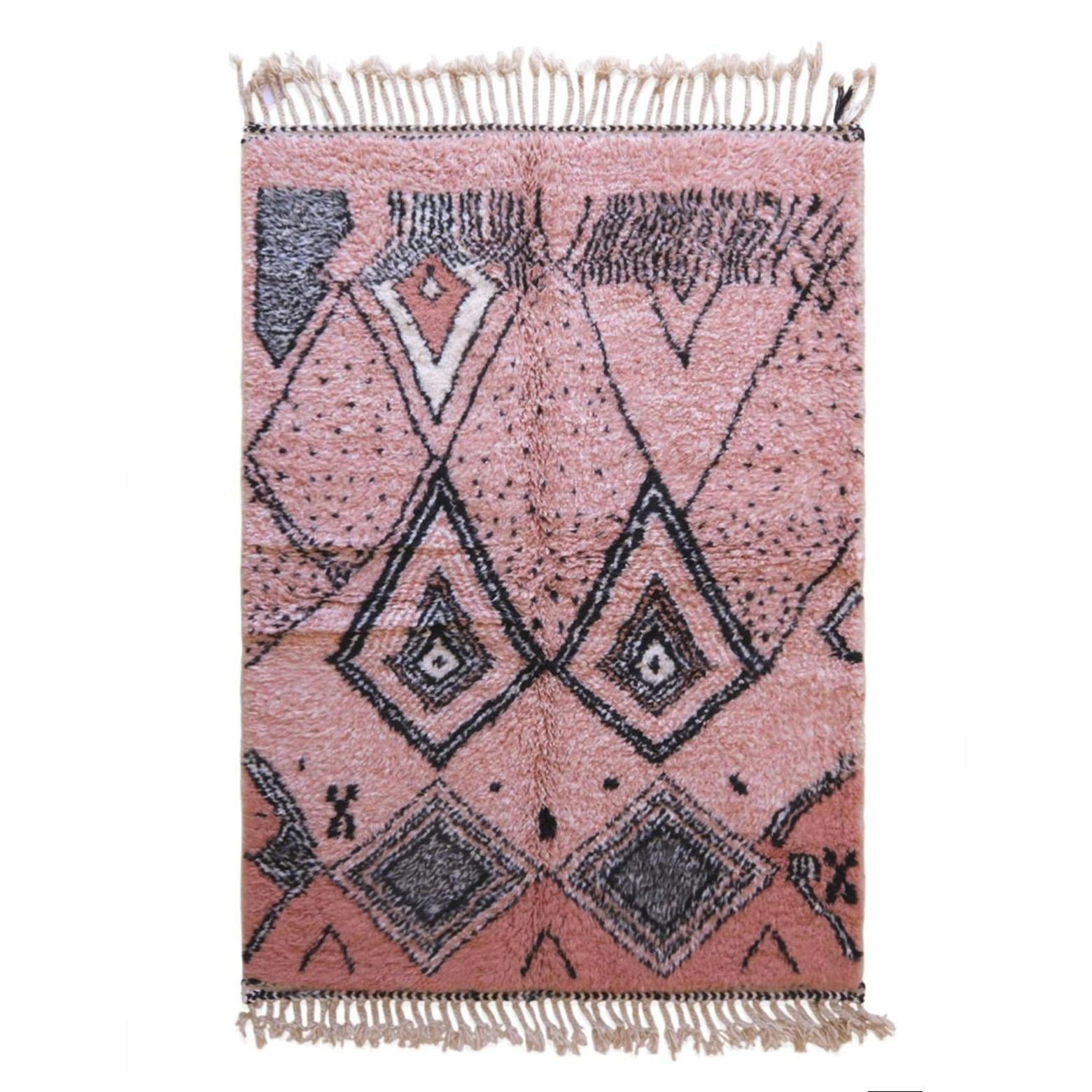 BERBERTEPPICH elegant im ethnischen Stil aus Wolle 200x 300 cm - Pink, Naturmaterialien (200/300cm) - AFK Living