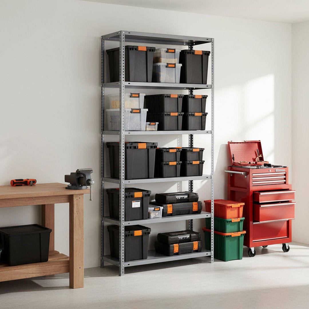 SCHRAUBREGAL PANDA TALL | HxBxT 200x110x30cm | 6 Fachböden | Fachlast 75kg | Verzinkt - Silberfarben, Metall (110/200/30cm) - PROREGAL