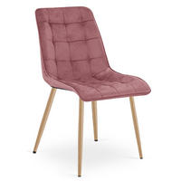 STUHL Dunkelrosa 49x60 cm SPLIT Samtbezug - Dunkelrosa, Metall (49/56/60cm)