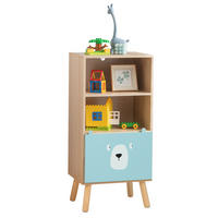 KINDERREGAL Hellblau Braun - Braun, Holz (29/86/41cm) - COSTWAY