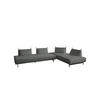 ECKSOFA CANE Taupe Webstoff - Taupe/Schwarz, Textil/Metall (310/210cm) - KAWOLA