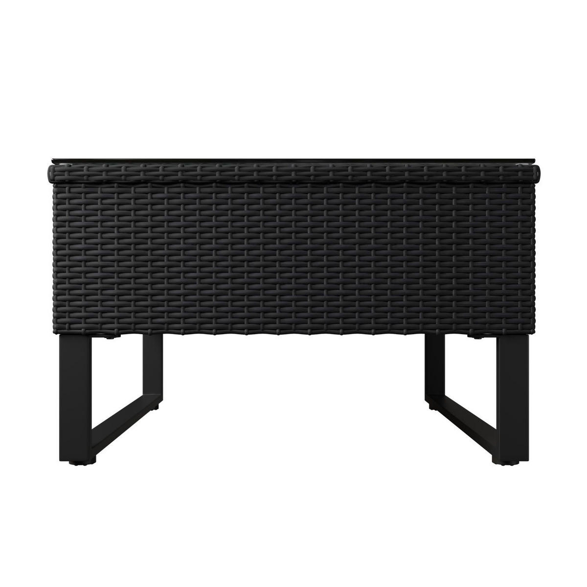 LOUNGEGARNITUR Santorini schwarz / grau - Schwarz, Kunststoff/Metall - Juskys