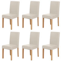 ESSZIMMERSTUHL Weiß, Braun 6er-Set - Weiß/Braun, Textil (43/90/56cm) - MCW