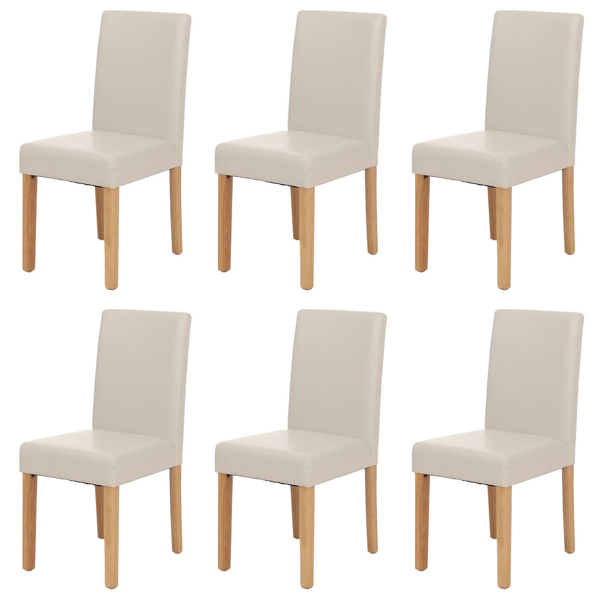 ESSZIMMERSTUHL Weiß, Braun 6er-Set - Weiß/Braun, Textil (43/90/56cm) - MCW