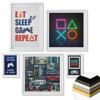 WANDBILDER 5er-Set - 50x50 cm & 20x30 cm & 40x60 cm Weißer Rahmen - Spieleruntertitel - Weiß, Kunststoff (40/60cm) - ArtPrintCave