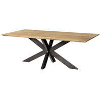 ESSTISCH Mango 240x100x74 natur lackiert / Epoxid schwarz, Kreuzgestell anthrazit glänzend EPOXY - Naturfarben, Holz (240/100/74cm) - Massivmoebel24