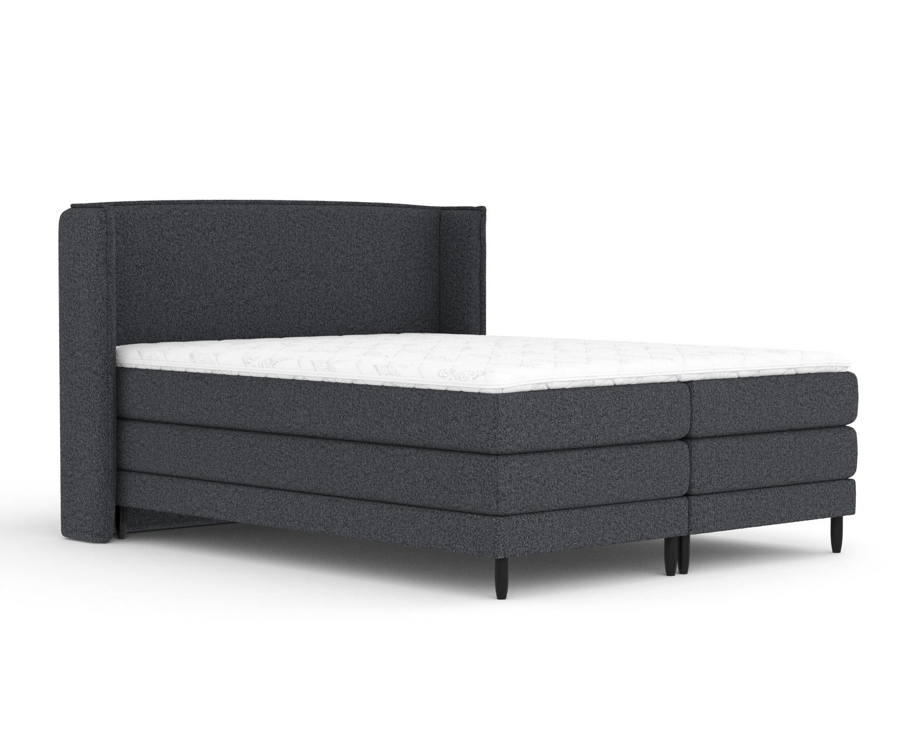 BOXSPRINGBETT Carizzo Schwarz 200/200 cm mit Matratze und Topper - Schwarz, Holz/Holzwerkstoff (200/200cm) - Maison de Reve