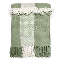 DECKE Fringe Grün - Grün, Textil (125/150cm) - Malagoon
