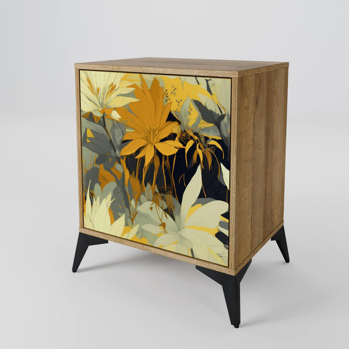 SIDEBOARD SUNKISSED LILY, Eichefarben, 57,5x42x57,5 cm, Ohne Füße - Eichefarben/Multicolor, Holzwerkstoff (57.5/57.5/42cm) - SpaceRebels