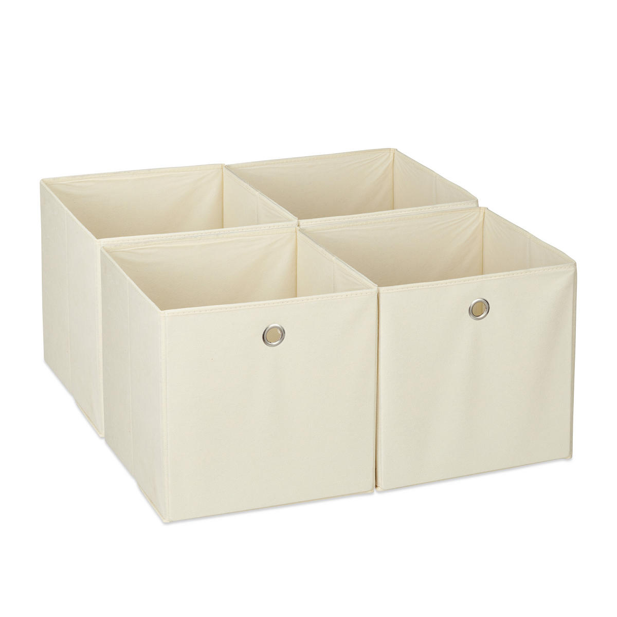 4XAUFBEWAHRUNGSBOX - Beige, Wellpappe/Textil (30/30/30cm) - Relaxdays
