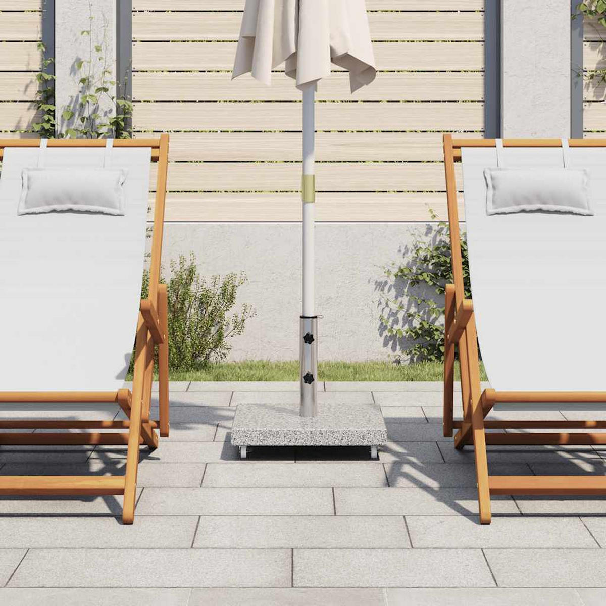 SONNENSCHIRMSTÄNDER Granit 30 Kg Quadrat Grau - Grau, Stein (45/45cm) - vidaXL