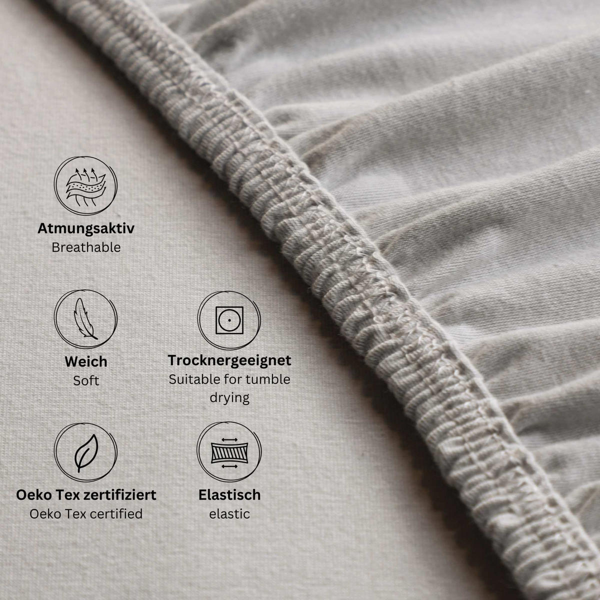 SPANNBETTLAKEN SPANNBETTTUCH PREMIUM 2er Set - Grau, Textil (100/200cm) - Esprit