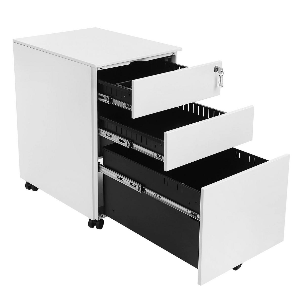 ROLLCONTAINER - Weiß, Metall (39/52/52cm) - Hansiro