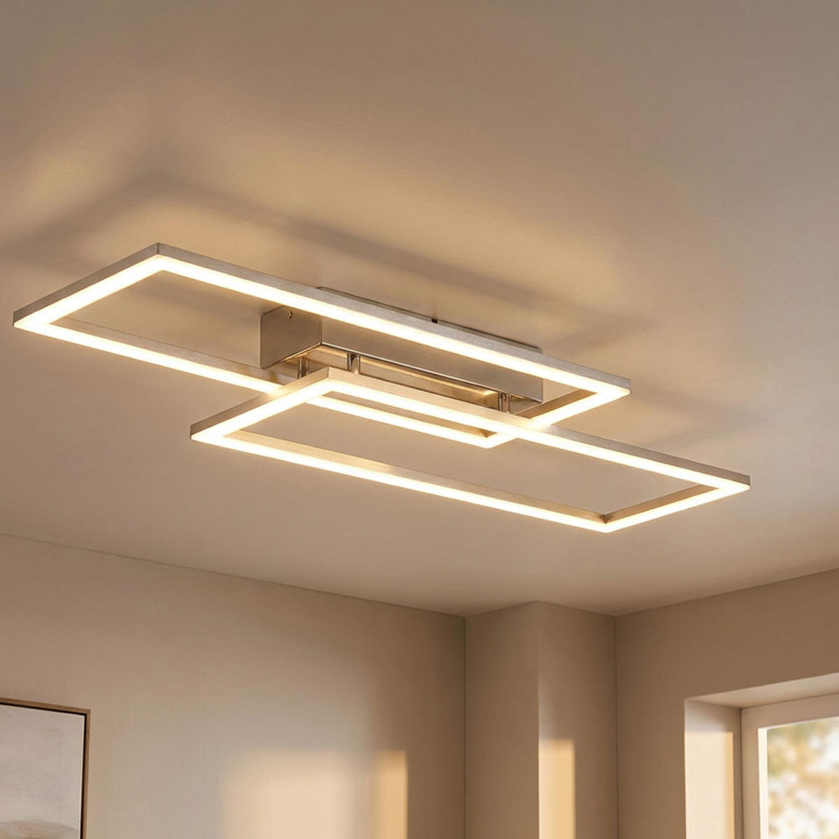 LED DECKENLEUCHTE Metall Opal Silber - Silberfarben, Metall (52/24.2/6.2cm)