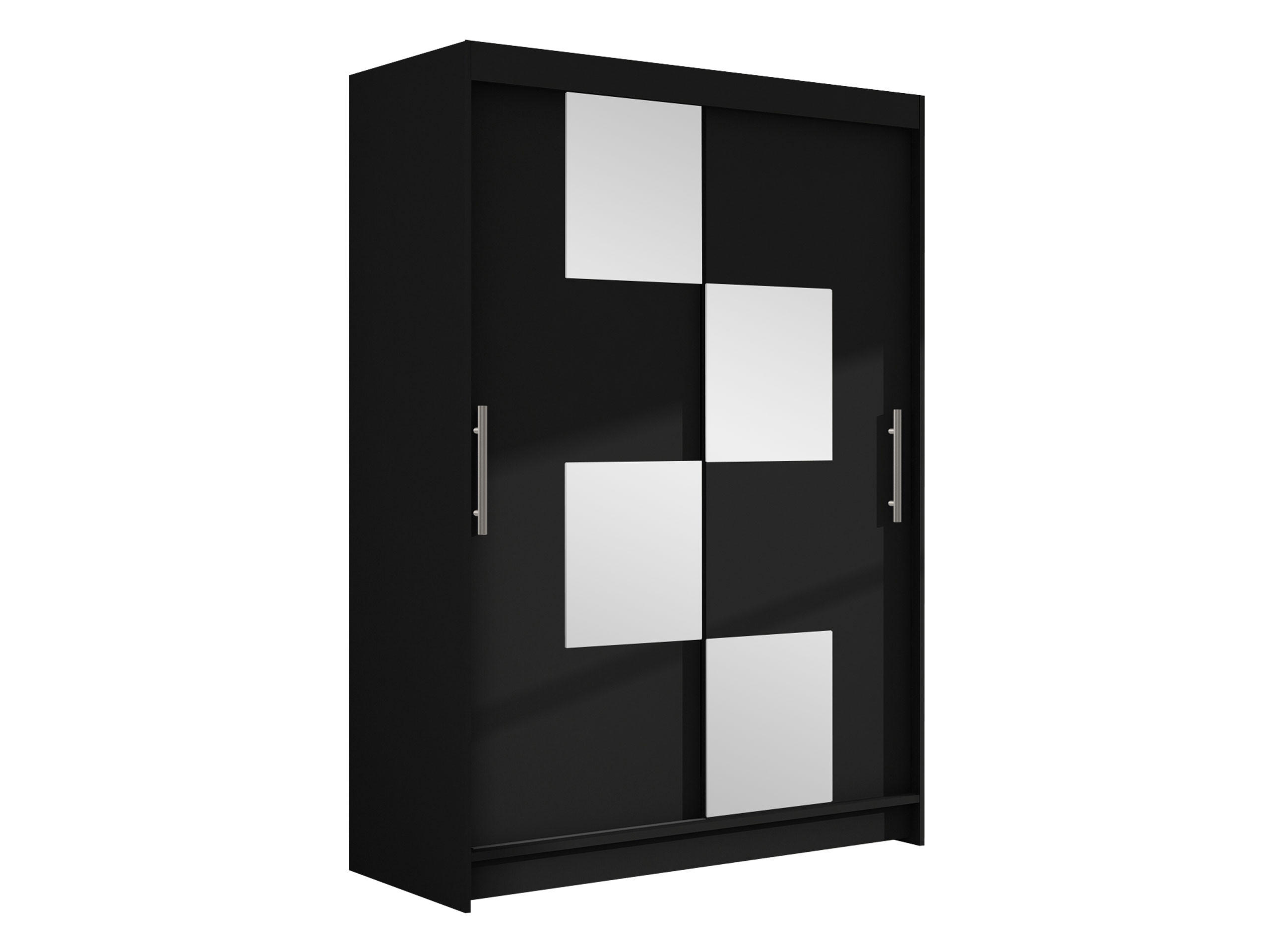 KLEIDERSCHRANK Miami III - Silberfarben/Schwarz, Holzwerkstoff/Kunststoff (120/200/58cm) - MIRJAN24