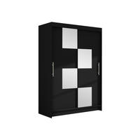 KLEIDERSCHRANK Miami III - Silberfarben/Schwarz, Holzwerkstoff/Kunststoff (120/200/58cm) - MIRJAN24
