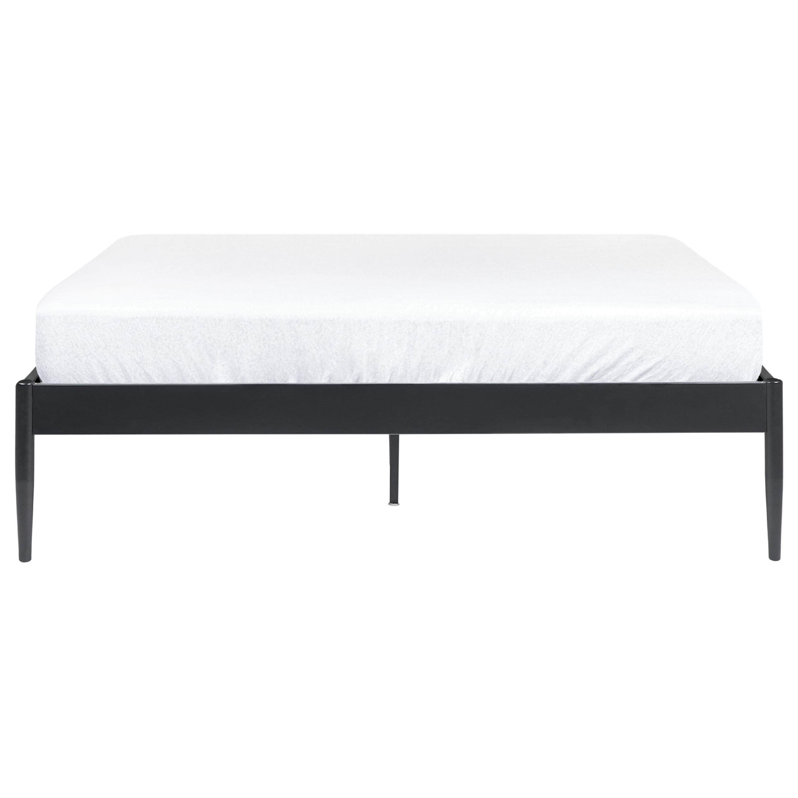 BETT mit Lattenrost 160x200 cm Schwarz Vaurs - Schwarz, Metall (160/200cm) - Beliani