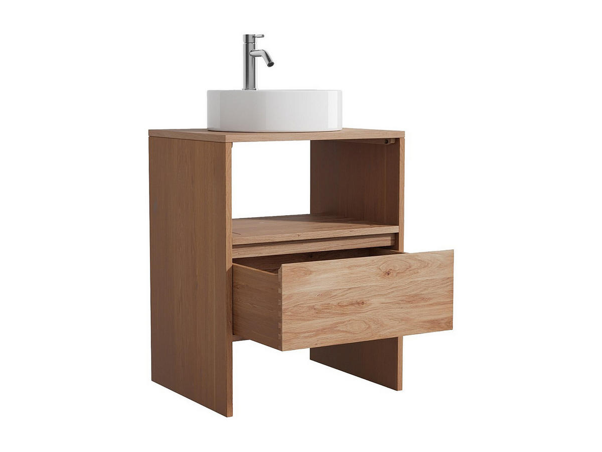 EINZELWASCHTISCH - 60 cmcm x 50 cmcm - Holz, Platte - Naturfarben Hell - CAVIZO - Naturfarben, Holz (60/78/50cm) - Vente-Unique