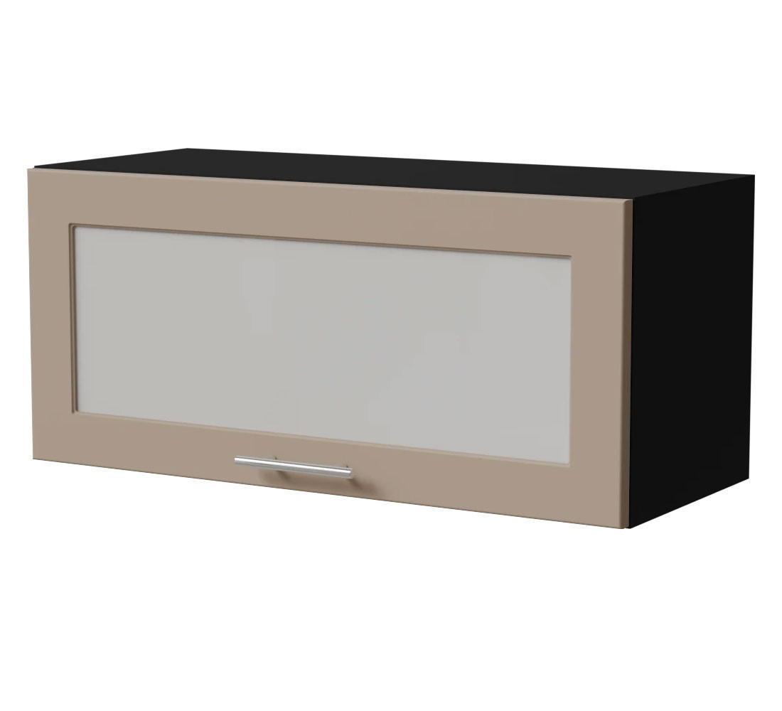 KLAPPHÄNGESCHRANK Brerra W4BS/80 WKF Schwarz / RAL 1019 graubeige Matt 80 / 32,5 / 36cm - Graubraun/Schwarz, Holz/Holzwerkstoff (80/36/32.5cm) - Feldmann-Wohnen