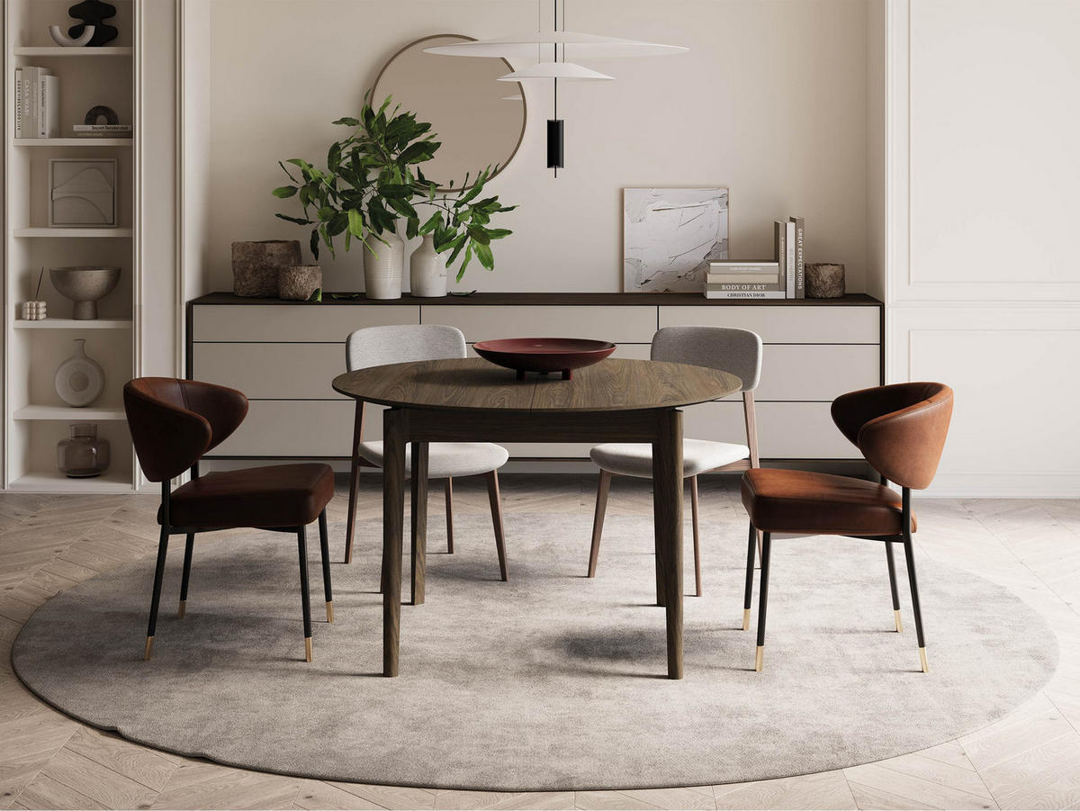 ESSTISCH ausziehbar Plot PT04 - Dunkelbraun, Holz/Holzwerkstoff (120/120/77cm) - MIRJAN24