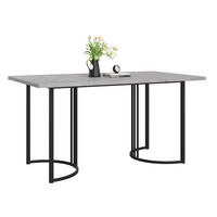 ESSTISCH mit Metallgestell 140/80/75 cm in Grau mit Marmormuster - Grau, Holzwerkstoff (140/80/75cm) - BEAOK
