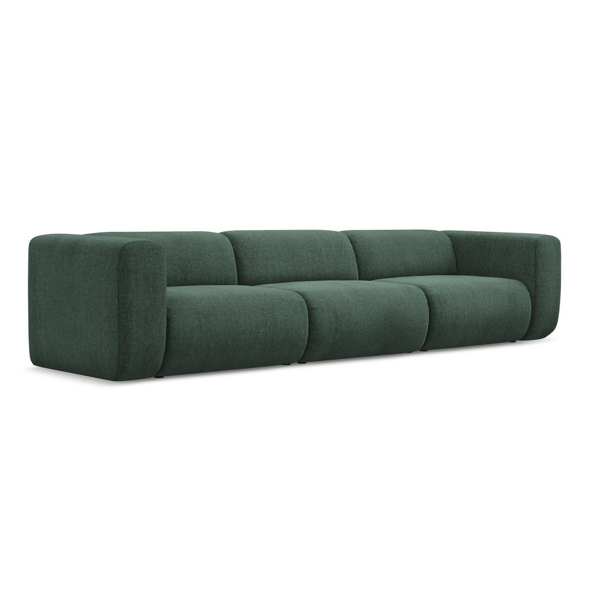 4-SITZER-SOFA Chenille Stoff Grün - Schwarz/Grün, Kunststoff/Textil (319/70/89cm) - LaMiaSofa