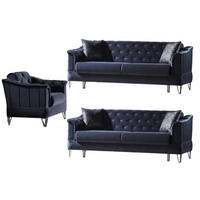 SITZGARNITUR Guido Anthrazit Stellvariante:3+3+1 - Anthrazit, Holz/Textil (225/85/85cm) - Villa Möbel