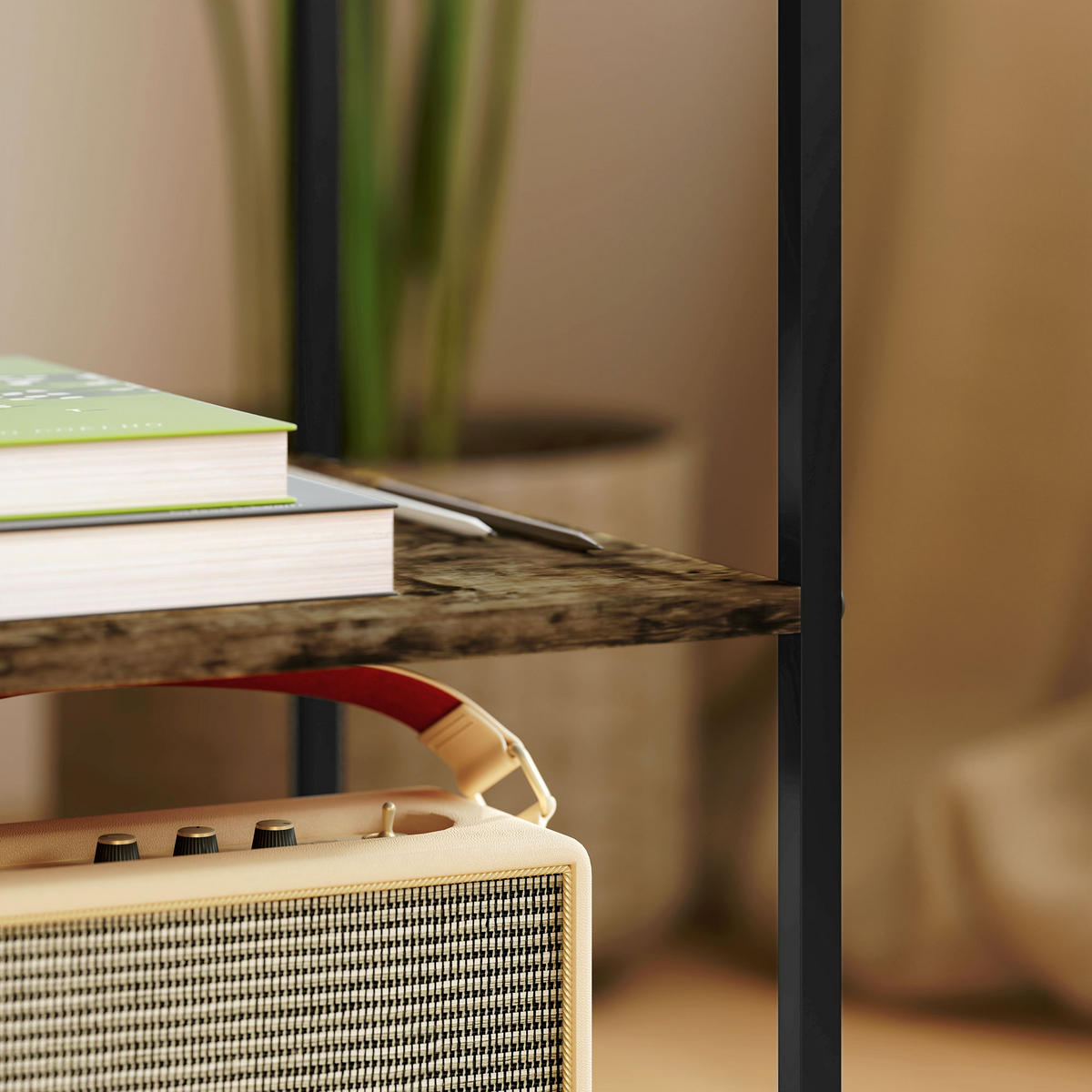 BEISTELLTISCH 40/37/55,5 cm Rustikales Braun mit gehärteter Glasplatte 2er-Set - Braun, Metall (37/40/55.5cm) - OKWISH