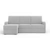 ECKSOFA BIANCO 215 cm breit in Boucle Hellgrau links - Hellgrau, Holzwerkstoff/Textil (215/145cm) - Deine Möbel 24