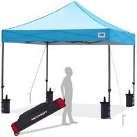 PAVILLON Pop-up 2,5 x 2,5 m Himmelblau - Hellblau, Metall (243.8/322.6/243.8cm)